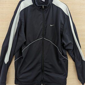 Nike Mens Full Zip Jacket Black XL Polyester Swoosh Pockets Soccer Track